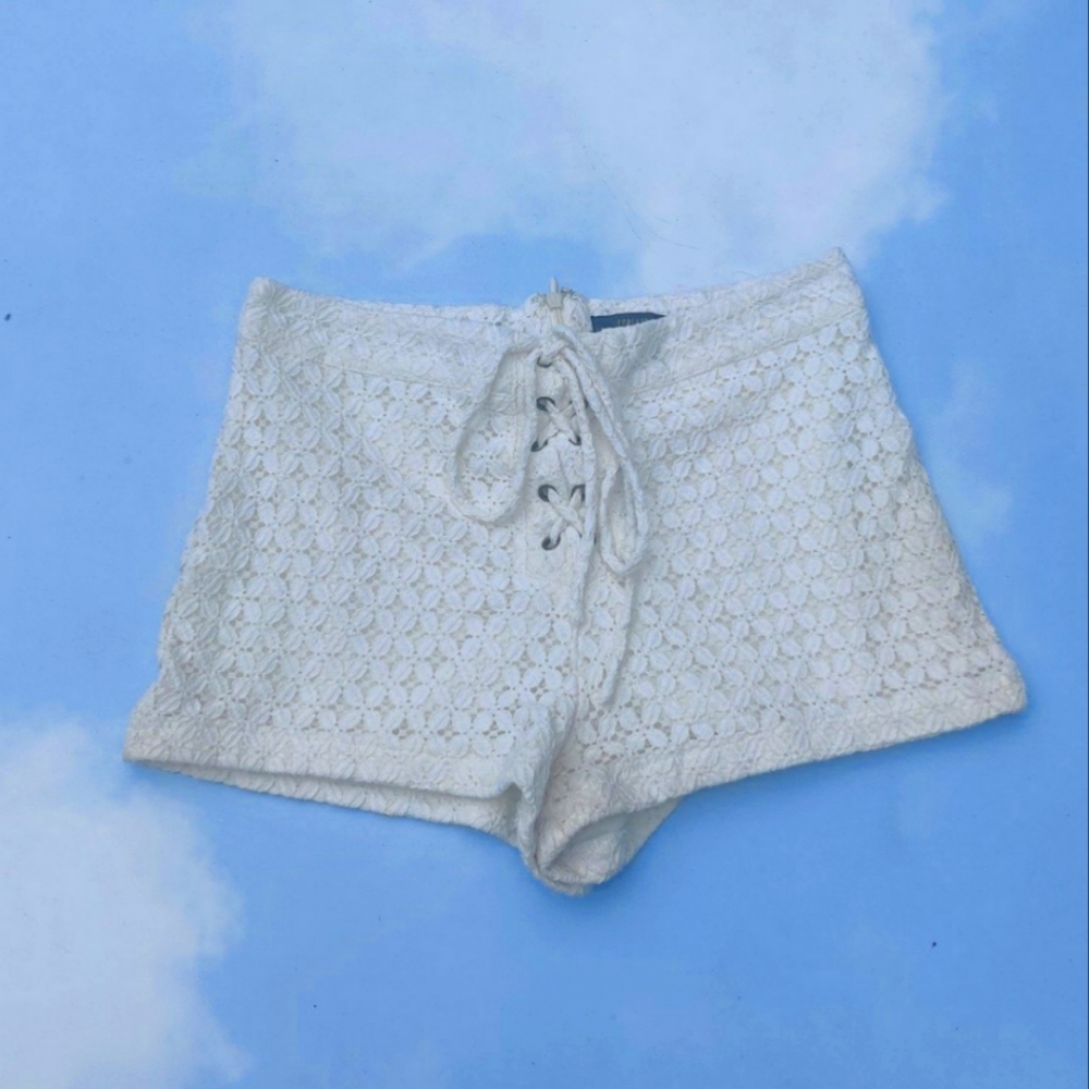 Crochet Mini Beach Shorts Coquette Cottagecore Shorts Lace Shorts